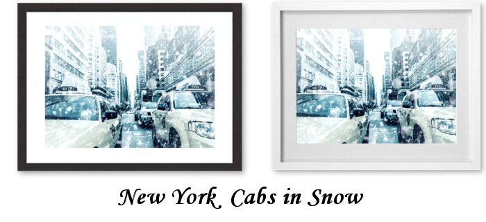 New York Cabs In Snow